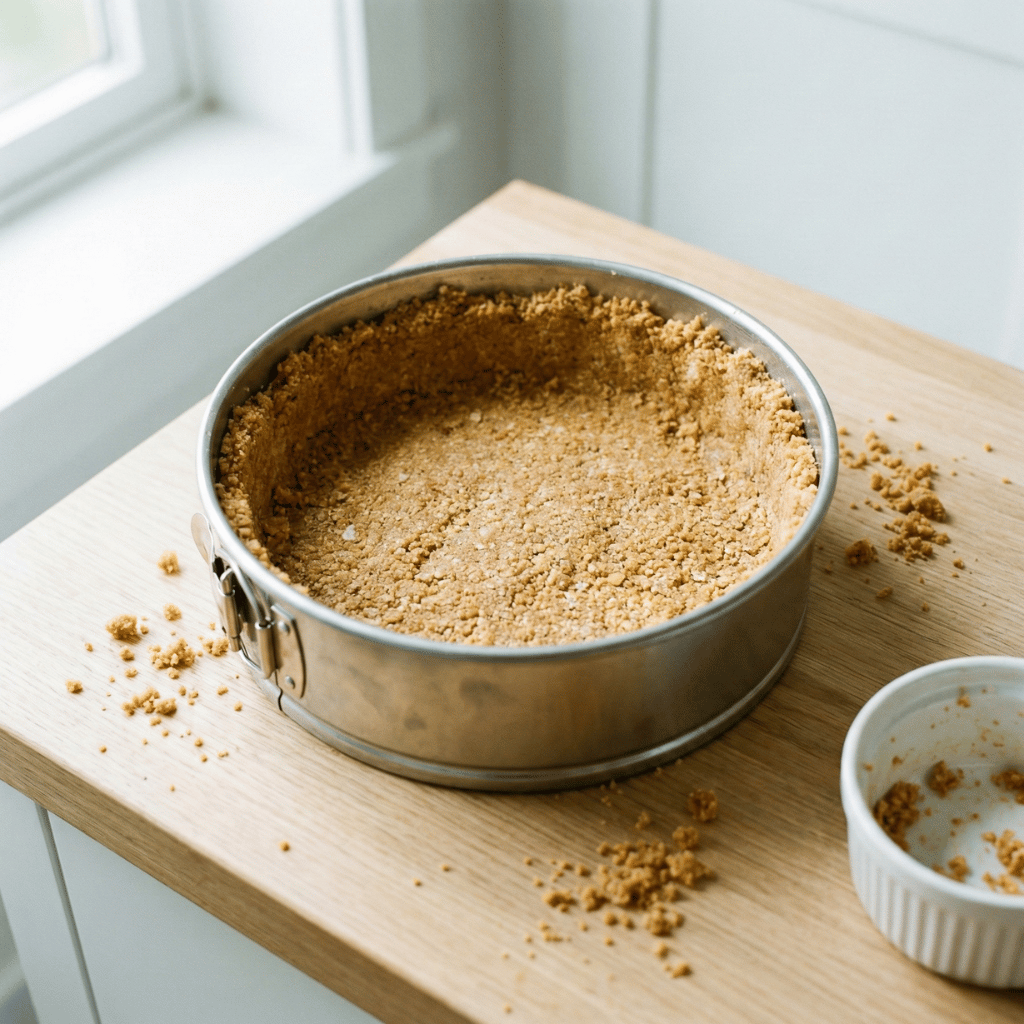 Mantelijauhopohja painetaan irtopohjavuokaan