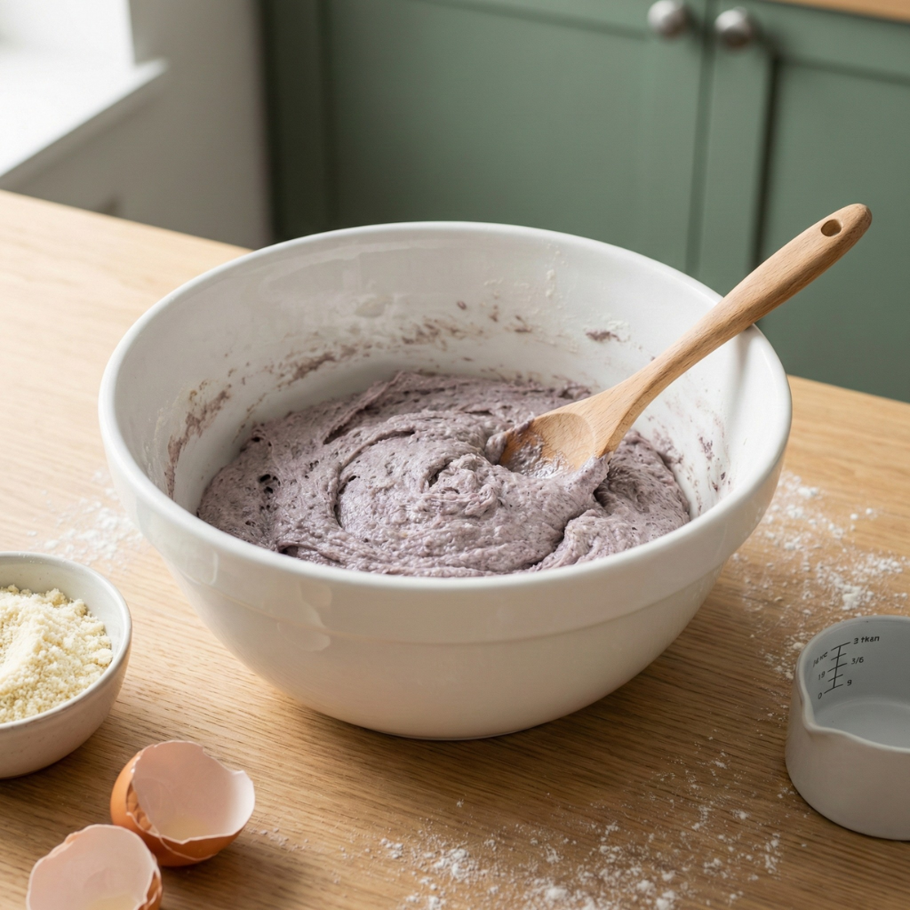 Ketosämpylöiden taikina sekoitettuna kulhossa
