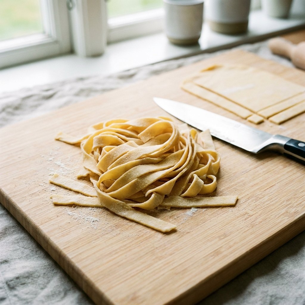 Keto pasta leikattuna nauhoiksi valmiina käytettäväksi
