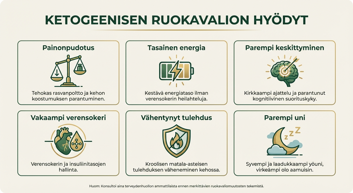 Ketogeenisen ruokavalion hy&ouml;dyt