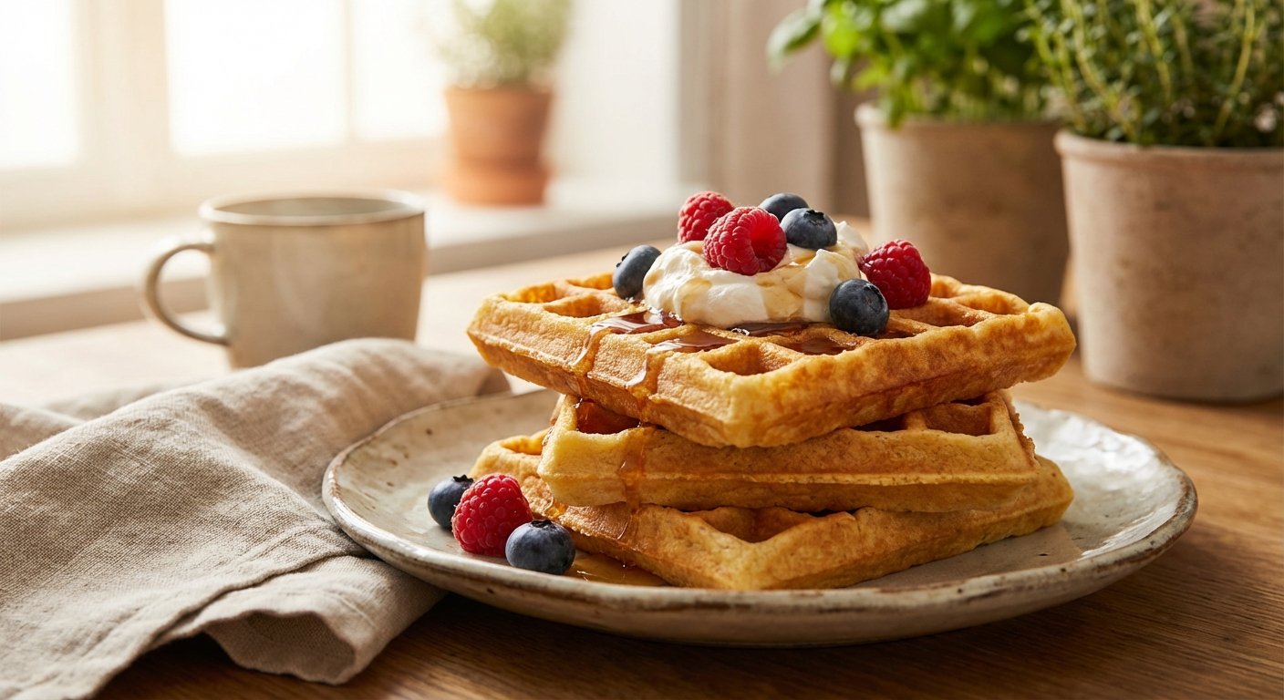 Keto vohvelit - rapeat ja pehmeät mantelijauhovohvelit ilman jauhoja