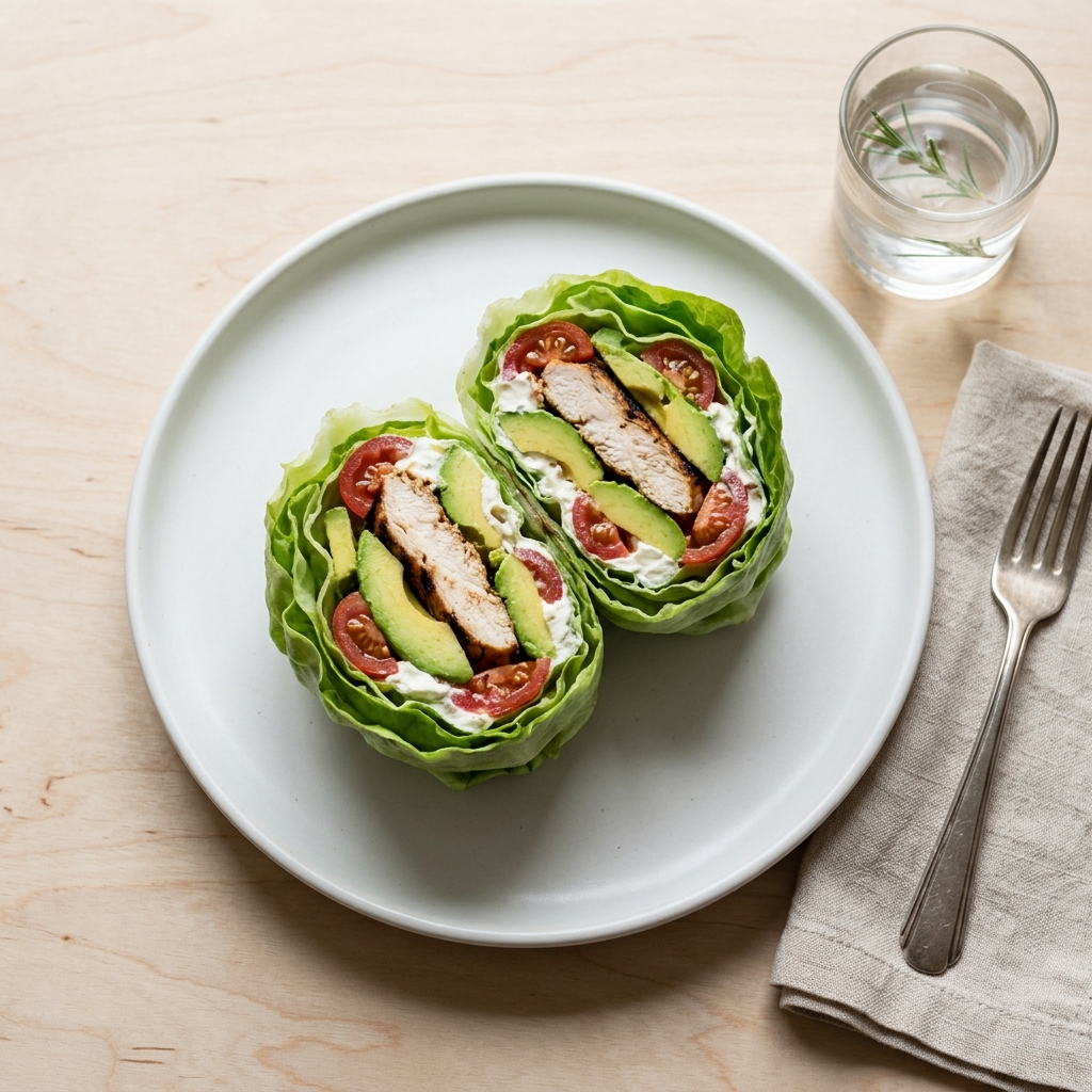 Keto-kanawrap — valmis wrap lautasella