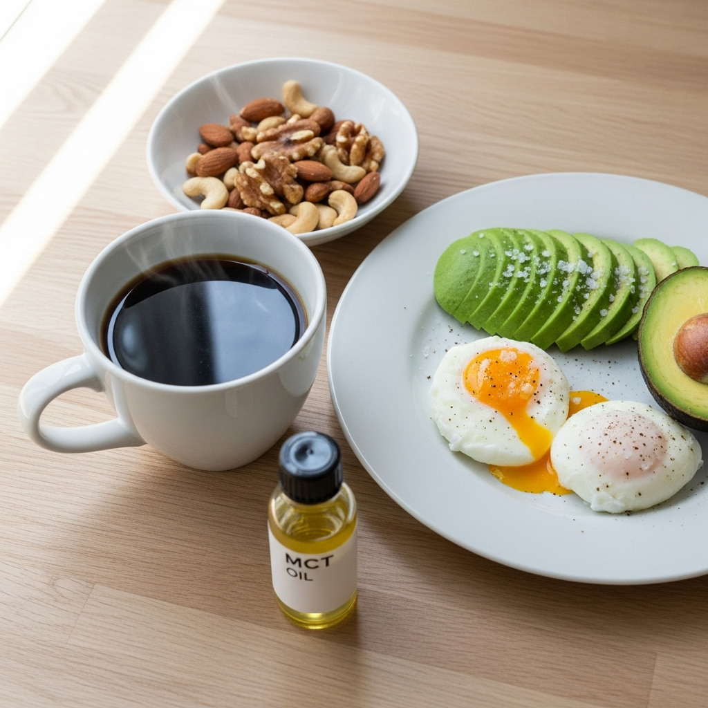 Keto pre-workout: MCT-öljy kahvissa, kananmunat ja avokado