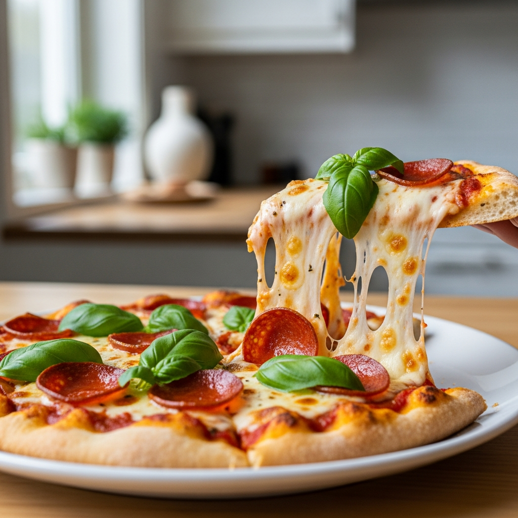 L&auml;hikuva keto-pizzapalasta &ndash; rapea pohja ja sulanut juusto