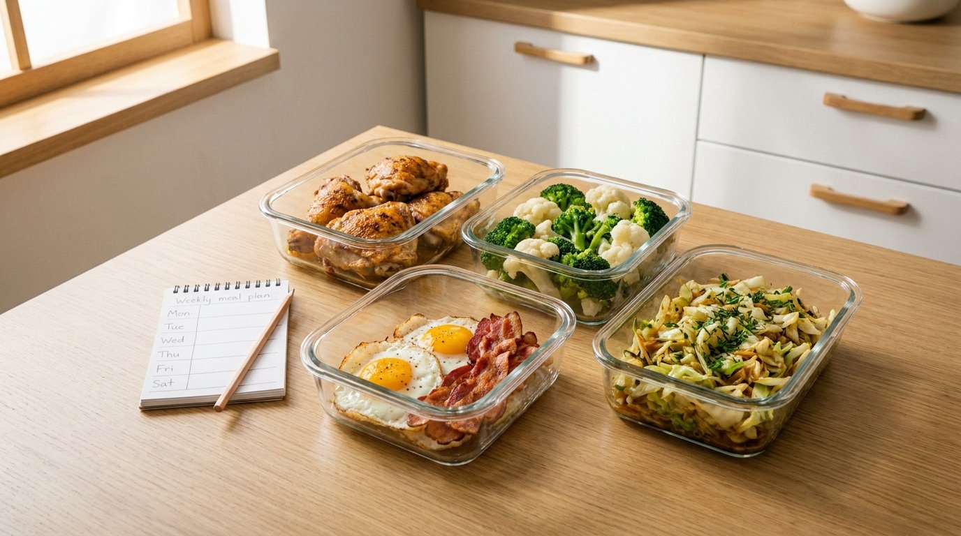 Keto meal prep viikoksi edullisesti — lihat ja vihannekset valmiiksi