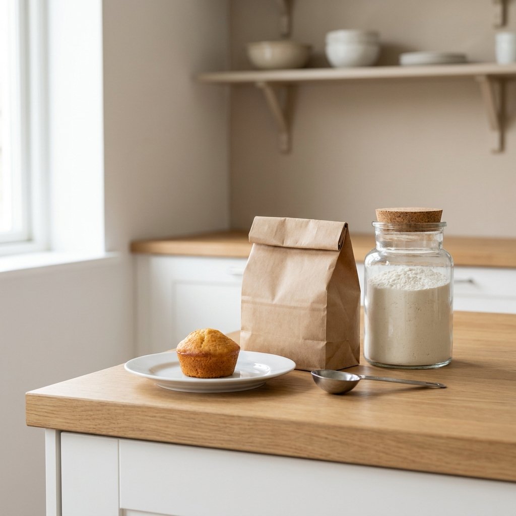 Keto-leivontajauhot ja tuore keto-leivos puisella keittiöpöydällä