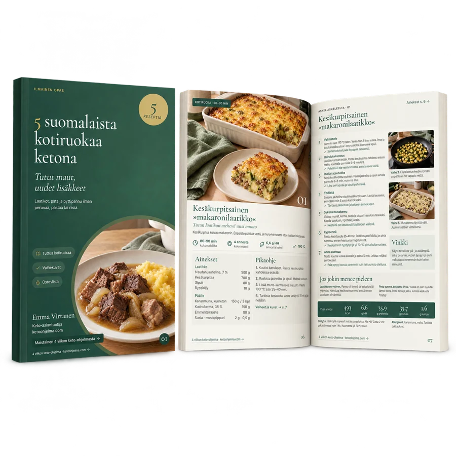 5 suomalaista kotiruokaa ketona – ilmainen PDF-opas